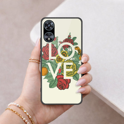 Oppo A58 4G Cover - Floral Series 2 - HQ Ultra Shine Premium Infinity Glass Soft Silicon Borders Case