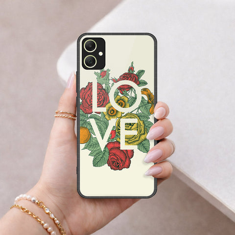Samsung Galaxy M05 Cover - Floral Series 2 - HQ Ultra Shine Premium Infinity Glass Soft Silicon Borders Case