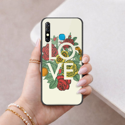 Infinix Hot 8 Cover - Floral Series 2 - HQ Ultra Shine Premium Infinity Glass Soft Silicon Borders Case