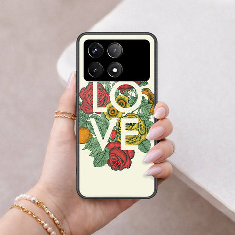 Xiaomi Poco F6 Pro Cover - Floral Series 2 - HQ Ultra Shine Premium Infinity Glass Soft Silicon Borders Case