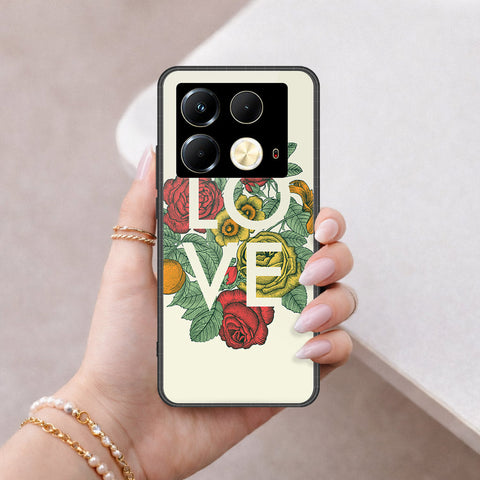 Infinix Note 40 Cover - Floral Series 2 - HQ Ultra Shine Premium Infinity Glass Soft Silicon Borders Case