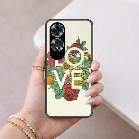 Oppo A60 Cover - Floral Series 2 - HQ Ultra Shine Premium Infinity Glass Soft Silicon Borders Case