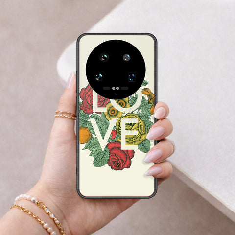 Xiaomi 14 Ultra Cover - Floral Series 2 - HQ Ultra Shine Premium Infinity Glass Soft Silicon Borders Case