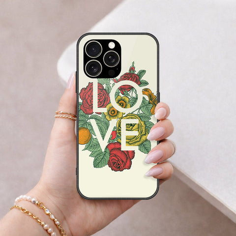 IPhone 15 Pro Max Cover - Floral Series 2 - HQ Ultra Shine Premium Infinity Glass Soft Silicon Borders Case