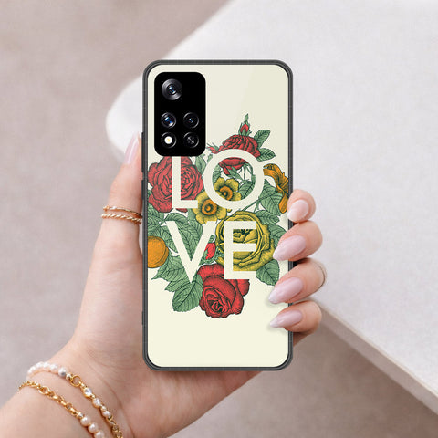 Xiaomi 11i Cover - Floral Series 2 - HQ Ultra Shine Premium Infinity Glass Soft Silicon Borders Case