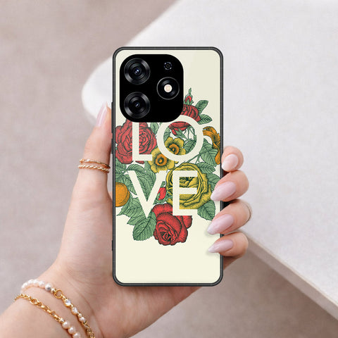 Tecno Spark 10 Pro Cover - Floral Series 2 - HQ Ultra Shine Premium Infinity Glass Soft Silicon Borders Case
