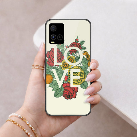 Vivo Y32 Cover - Floral Series 2 - HQ Ultra Shine Premium Infinity Glass Soft Silicon Borders Case