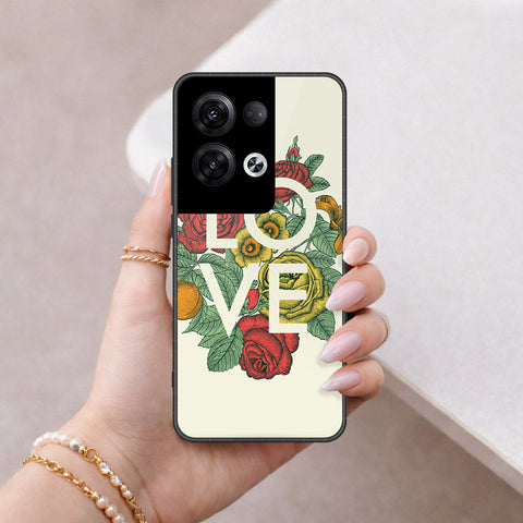 Oppo Reno 8 Pro  Cover - Floral Series 2 - HQ Ultra Shine Premium Infinity Glass Soft Silicon Borders Case