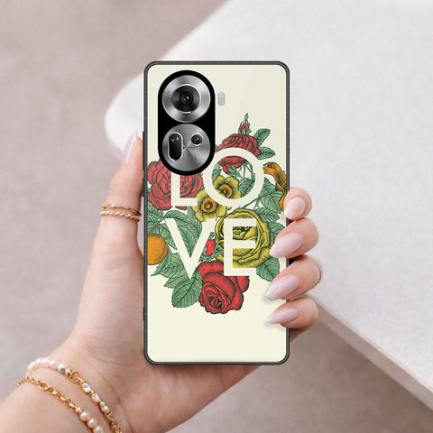 Oppo Reno 11 5G Cover - Floral Series 2 - HQ Ultra Shine Premium Infinity Glass Soft Silicon Borders Case
