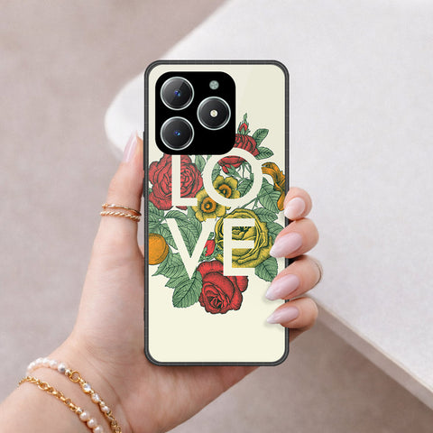 Realme C61 Cover - Floral Series 2 - HQ Ultra Shine Premium Infinity Glass Soft Silicon Borders Case
