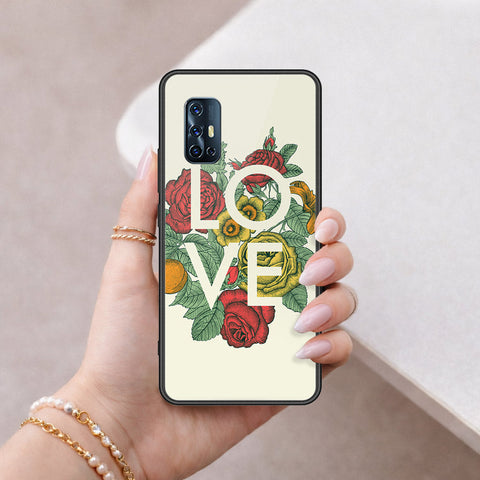Vivo V17 Cover - Floral Series 2 - HQ Ultra Shine Premium Infinity Glass Soft Silicon Borders Case