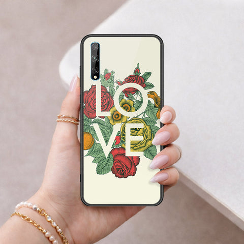 Huawei P Smart 2020 Cover - Floral Series 2 - HQ Ultra Shine Premium Infinity Glass Soft Silicon Borders Case