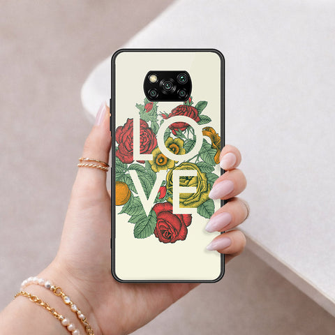 Xiaomi Poco X3 NFC Cover - Floral Series 2 - HQ Ultra Shine Premium Infinity Glass Soft Silicon Borders Case