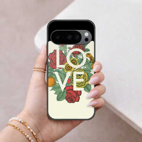 Google Pixel 9 Pro Cover - Floral Series 2 - HQ Ultra Shine Premium Infinity Glass Soft Silicon Borders Case
