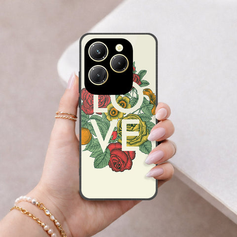 Infinix Hot 40 Pro Cover - Floral Series 2 - HQ Ultra Shine Premium Infinity Glass Soft Silicon Borders Case