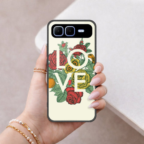Infinix Smart 10 Plus Cover - Floral Series 2 - HQ Ultra Shine Premium Infinity Glass Soft Silicon Borders Case
