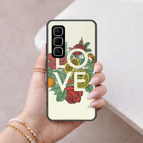 Infinix Hot 50 Pro Plus Cover - Floral Series 2 - HQ Ultra Shine Premium Infinity Glass Soft Silicon Borders Case