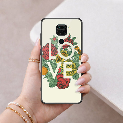 Xiaomi Redmi Note 9 Cover - Floral Series 2 - HQ Ultra Shine Premium Infinity Glass Soft Silicon Borders Case