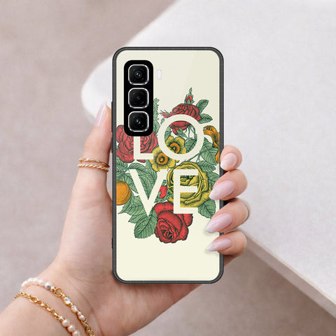 Infinix Hot 60 Pro Plus Cover - Floral Series 2 - HQ Ultra Shine Premium Infinity Glass Soft Silicon Borders Case
