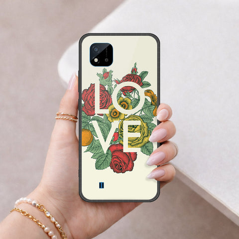 Realme C20A Cover - Floral Series 2 - HQ Ultra Shine Premium Infinity Glass Soft Silicon Borders Case