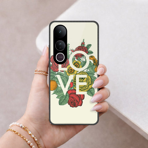 Vivo V50 Lite Cover - Floral Series 2 - HQ Ultra Shine Premium Infinity Glass Soft Silicon Borders Case