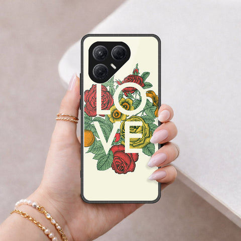 Tecno Pova 7 4G Cover - Floral Series 2 - HQ Ultra Shine Premium Infinity Glass Soft Silicon Borders Case