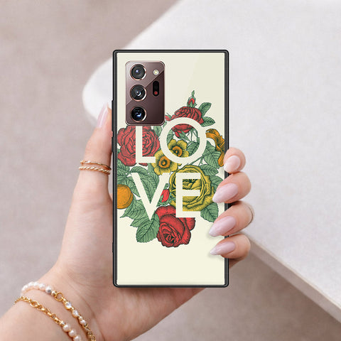 Samsung Galaxy Note 20 Ultra Cover - Floral Series 2 - HQ Ultra Shine Premium Infinity Glass Soft Silicon Borders Case