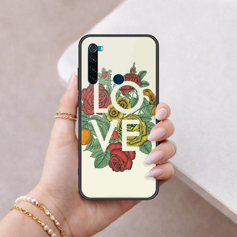 Xiaomi Redmi Note 8 Cover - Floral Series 2 - HQ Ultra Shine Premium Infinity Glass Soft Silicon Borders Case