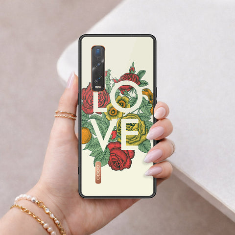Oppo Find X2 Pro Cover - Floral Series 2 - HQ Ultra Shine Premium Infinity Glass Soft Silicon Borders Case