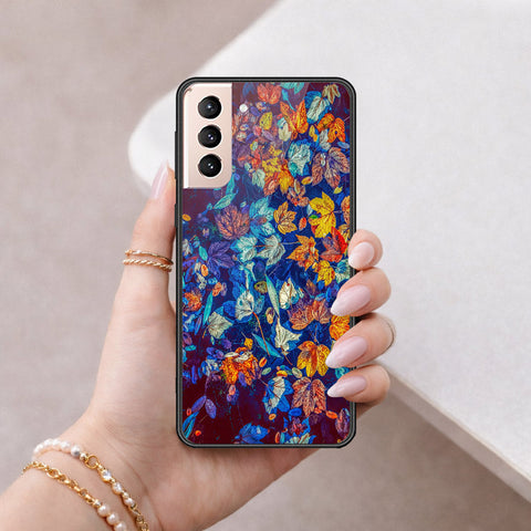 Samsung Galaxy S21 5G Cover - Floral Series 2 - HQ Ultra Shine Premium Infinity Glass Soft Silicon Borders Case