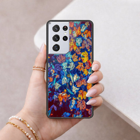 Samsung Galaxy S21 Ultra 5G Cover - Floral Series 2 - HQ Ultra Shine Premium Infinity Glass Soft Silicon Borders Case