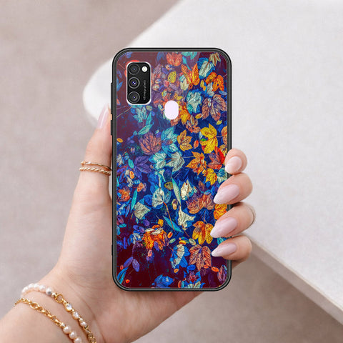 Samsung Galaxy M30s Cover - Floral Series 2 - HQ Ultra Shine Premium Infinity Glass Soft Silicon Borders Case
