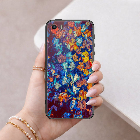 iPhone 5 Cover - Floral Series 2 - HQ Ultra Shine Premium Infinity Glass Soft Silicon Borders Case