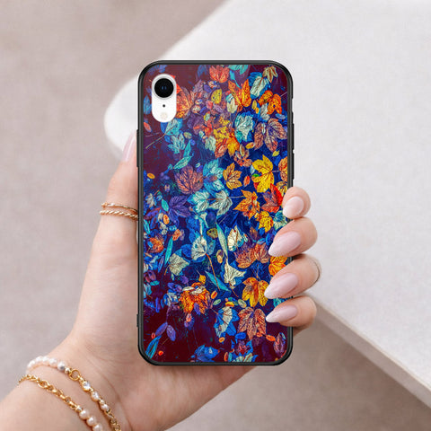 iPhone XR - Floral Series 2 - HQ Ultra Shine Premium Infinity Glass Soft Silicon Borders Case