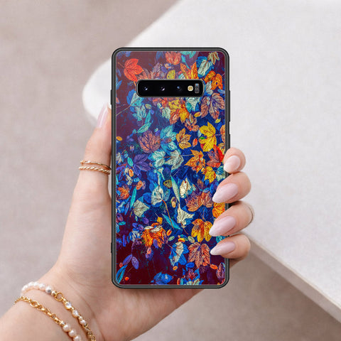 Samsung Galaxy S10 Plus Cover - Floral Series 2 - HQ Ultra Shine Premium Infinity Glass Soft Silicon Borders Case