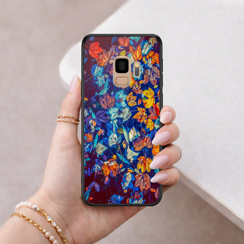 Samsung Galaxy S9 Cover - Floral Series 2 - HQ Ultra Shine Premium Infinity Glass Soft Silicon Borders Case