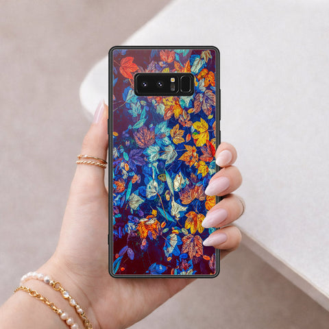 Samsung Galaxy Note 8 Cover - Floral Series 2 - HQ Ultra Shine Premium Infinity Glass Soft Silicon Borders Case