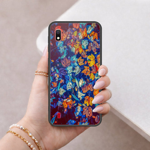 Samsung Galaxy A10 Cover - Floral Series 2 - HQ Ultra Shine Premium Infinity Glass Soft Silicon Borders Case