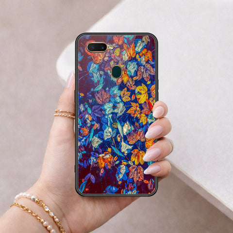 Oppo A7 Cover - Floral Series 2 - HQ Ultra Shine Premium Infinity Glass Soft Silicon Borders Case