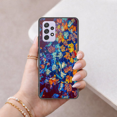 Samsung Galaxy A72 Cover - Floral Series 2 - HQ Ultra Shine Premium Infinity Glass Soft Silicon Borders Case