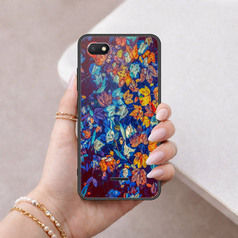 Xiaomi Redmi 6A Cover - Floral Series 2 - HQ Ultra Shine Premium Infinity Glass Soft Silicon Borders Case