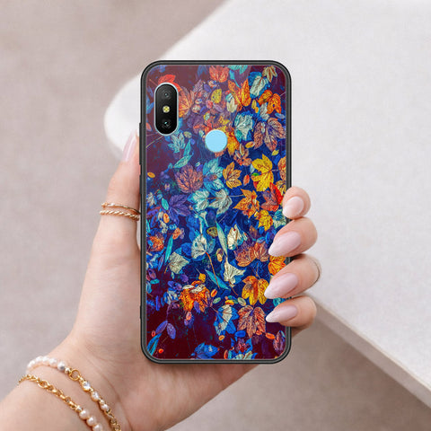 Xiaomi Redmi Note 6 Pro Cover - Floral Series 2 - HQ Ultra Shine Premium Infinity Glass Soft Silicon Borders Case