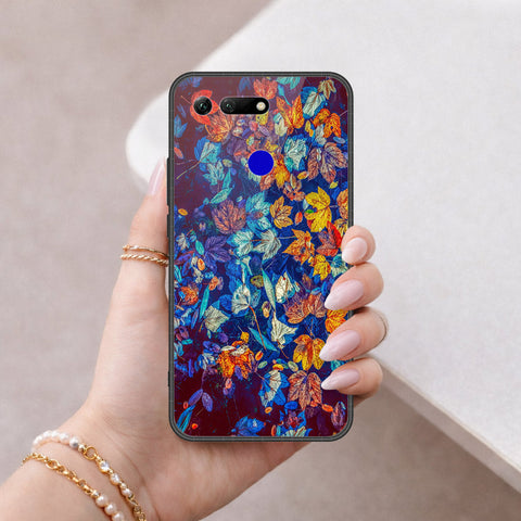 Huawei Honor View 20 Cover - Floral Series 2 - HQ Ultra Shine Premium Infinity Glass Soft Silicon Borders Case