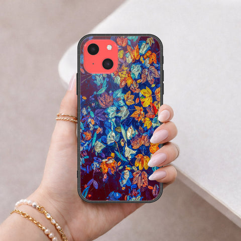 iPhone 13 Mini Cover - Floral Series 2 - HQ Ultra Shine Premium Infinity Glass Soft Silicon Borders Case