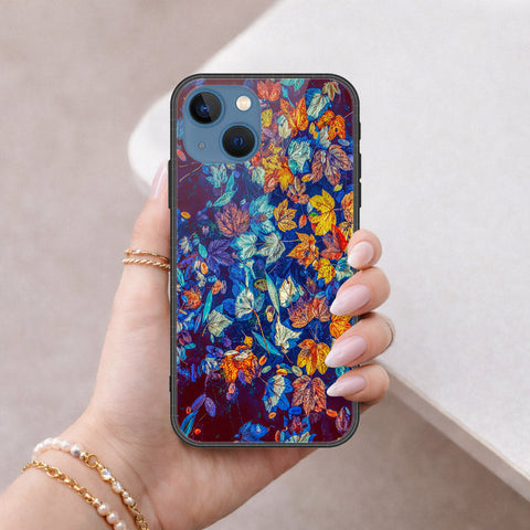 iPhone 13 Cover - Floral Series 2 - HQ Ultra Shine Premium Infinity Glass Soft Silicon Borders Case