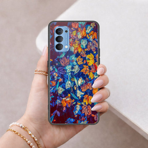 Oppo Reno 4 Cover - Floral Series 2 - HQ Ultra Shine Premium Infinity Glass Soft Silicon Borders Case
