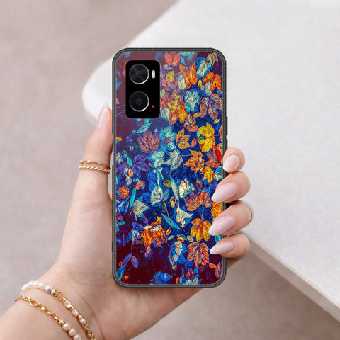 Oppo A76 Cover - Floral Series 2 - HQ Ultra Shine Premium Infinity Glass Soft Silicon Borders Case