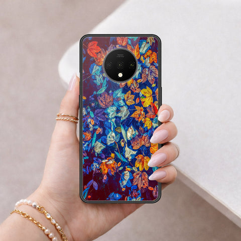 OnePlus 7T Cover - Floral Series 2 - HQ Ultra Shine Premium Infinity Glass Soft Silicon Borders Case