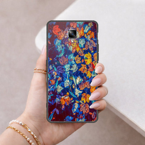 OnePlus 3 Cover - Floral Series 2 - HQ Ultra Shine Premium Infinity Glass Soft Silicon Borders Case