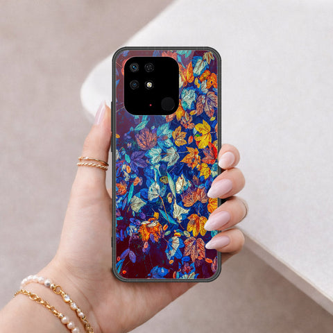 Xiaomi Redmi 10A Cover - Floral Series 2 - HQ Ultra Shine Premium Infinity Glass Soft Silicon Borders Case